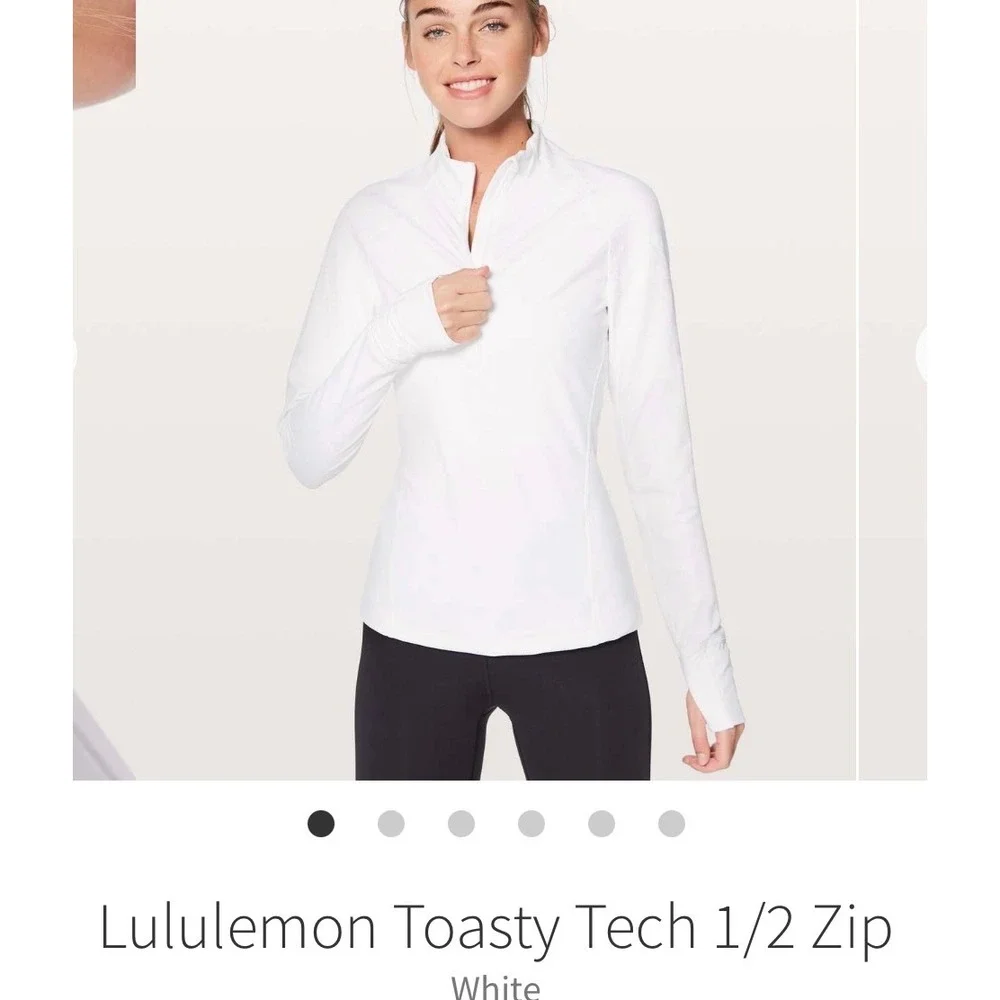 Lululemon Toasty Tech 1/2 Zip Women 2 White Quilted Pullover Running Jacket
